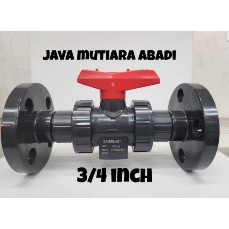 Ball Valve True Union PVC PN 10 3/4" / Flange True Union Ball Valve