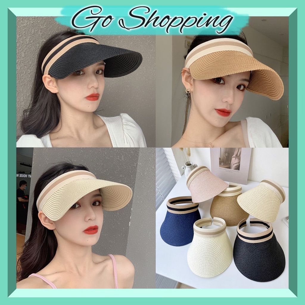 GO! TP946 Topi Pantai Wanita Korea Rajut Jerami topi GOLF Musim Panas Summerhat Fashion Sport wanita