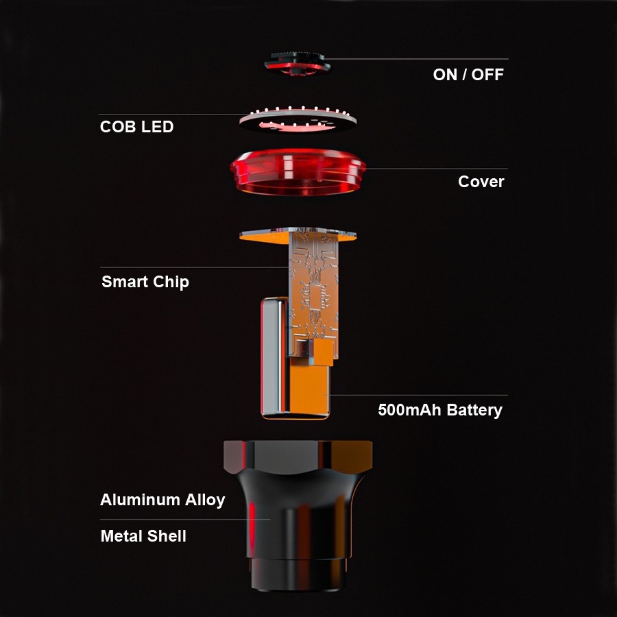 Ipx5 Tahan Air LED Charging Tail Lamp Safety Lights Untuk Berkendara Di Malam Hari Sepeda Sensor Cerdas Rem Tail Lamp