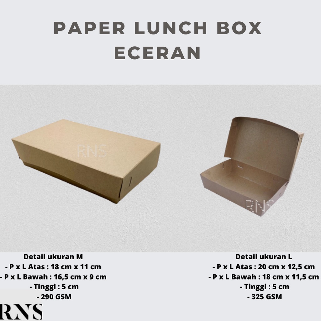 Jual Kotak Makan Kertas Paper Lunch Box Makanan Kraft Shopee Indonesia