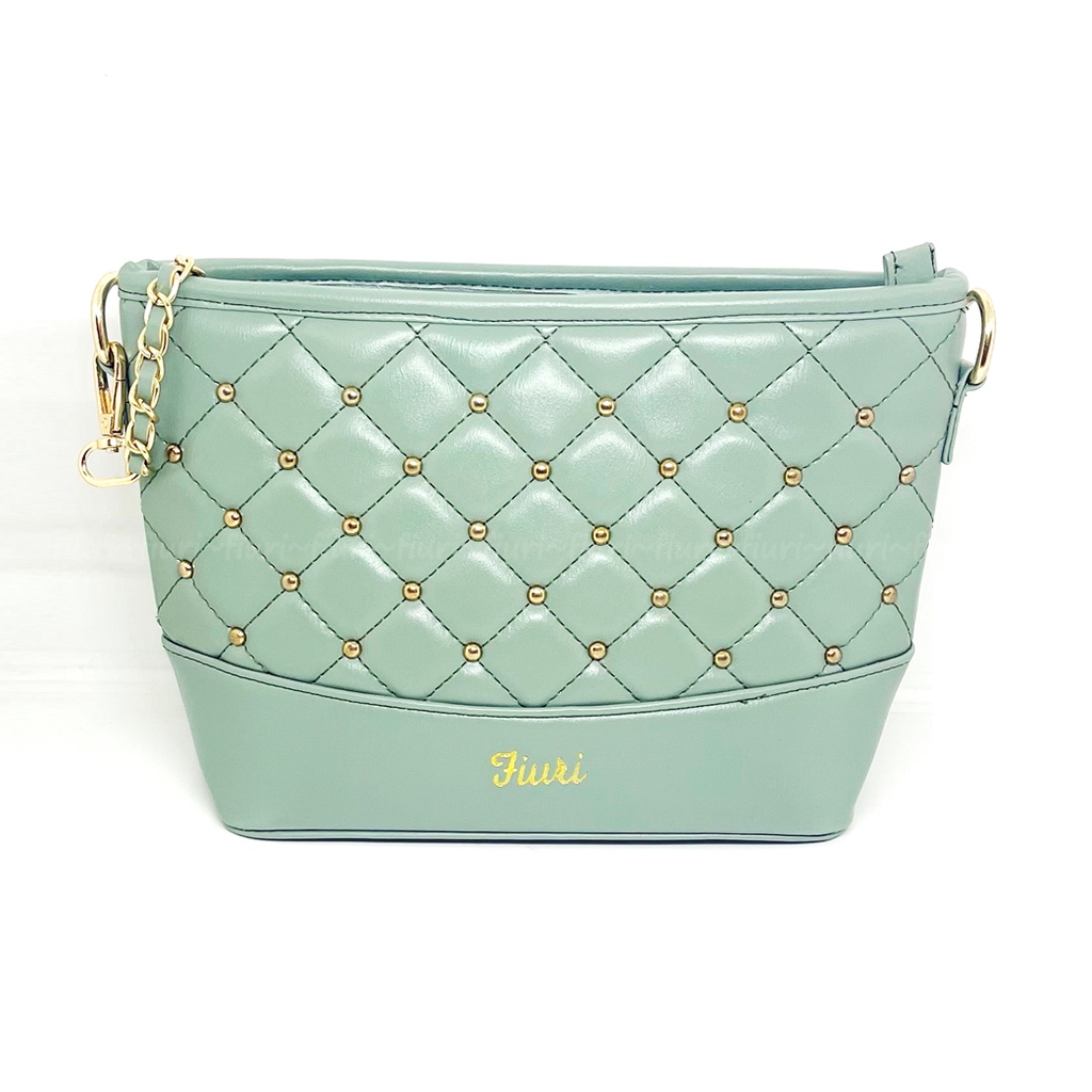 FIURI - OMI BAG SAGE GREEN - TAS SELEMPANG WANITA SAGE GREEN - TAS TREND IMPORT KOREA MURAH - SLINGBAG CEWEK - OUTFIT OOTD FASHION WANITA LEBARAN HARI RAYA RAMADHAN