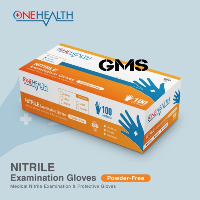 Sarung Tangan Nitrile Non Powder / Sarung Tangan Nitril / Examination Gloves Box isi 100 Pcs