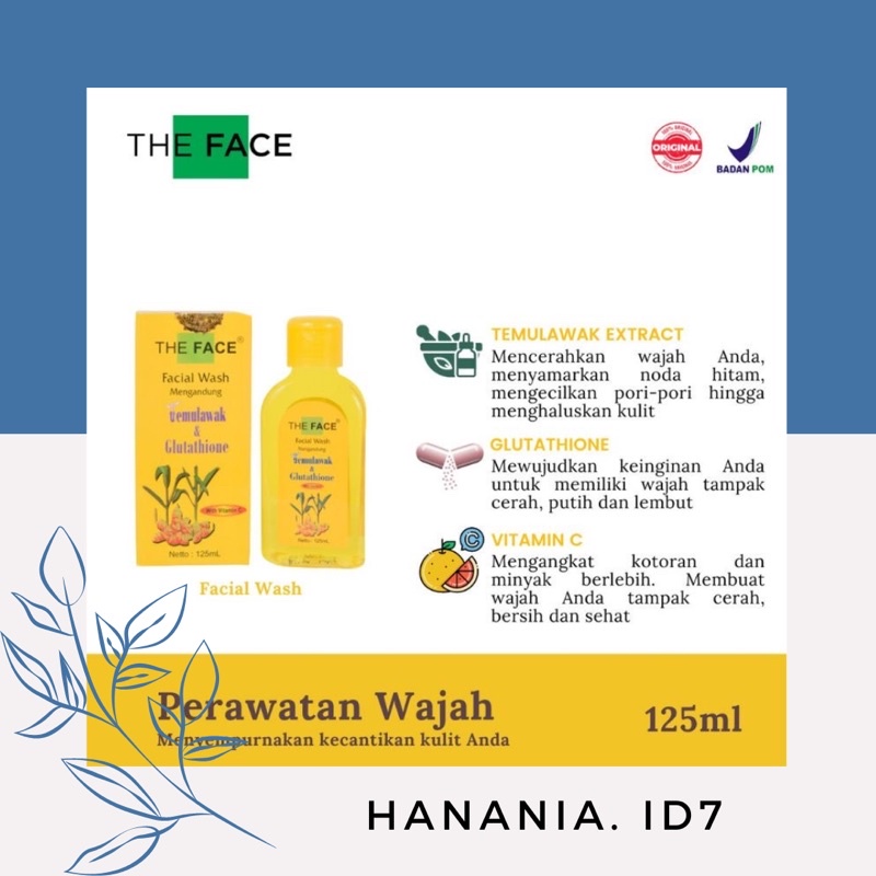 FACIAL WASH TEMULAWAK THE FACE ORIGINAL BPOM