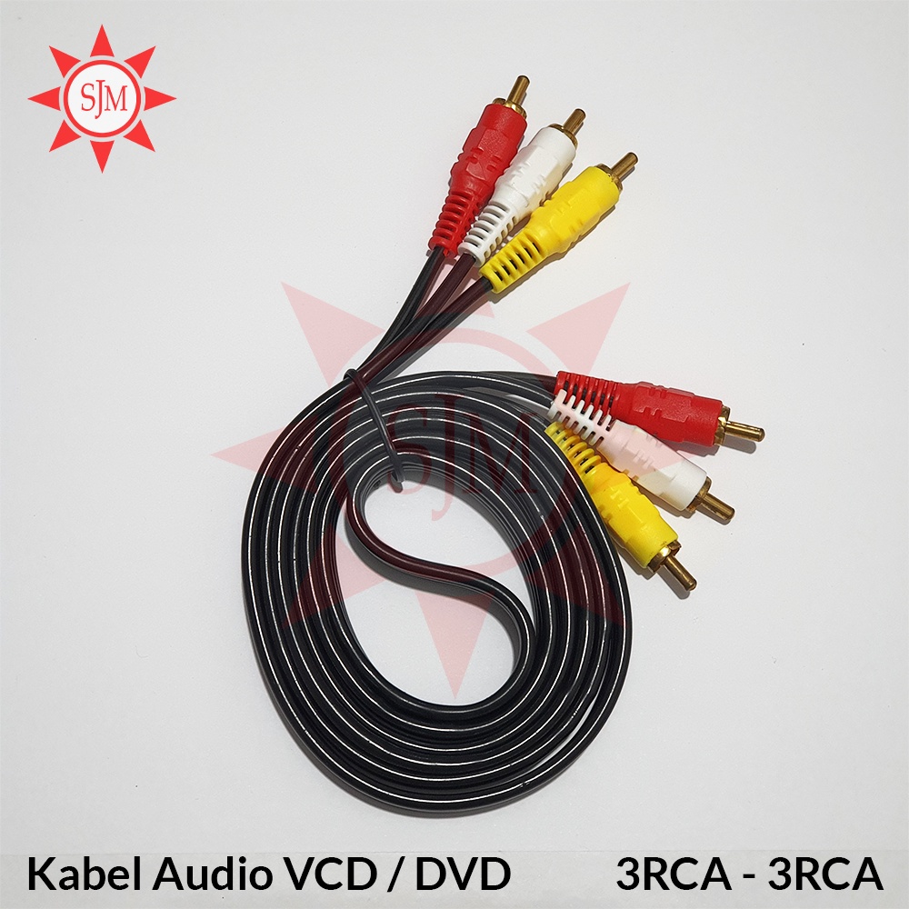 Kabel Video Audio 1,5 Meter 3 RCA to 3 RCA / Kabel DVD VCD