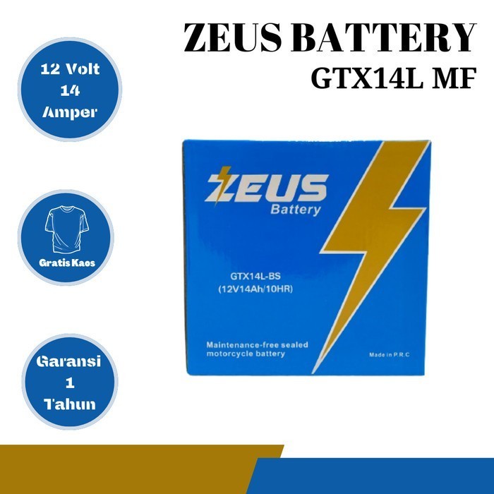 Aki motor Gel Zeus High Spec GTX14L TIPE DUCATI Desmosedici RR (08-09)