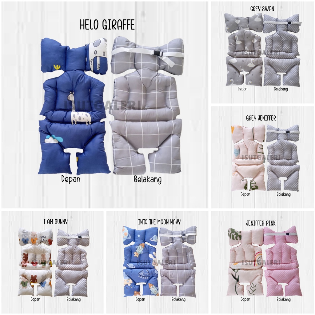 4in1 UNIVERSAL ALAS STROLLER BAYI CAR SEAT BOUNCER 5 LUBANG / SEAT PADDING BABY / ALAS KURSI MAKAN