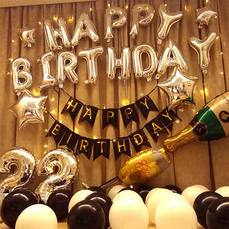 Set paket balon dekorasi ulang tahun perlengkapan decor ultah happy birthday party dewasa