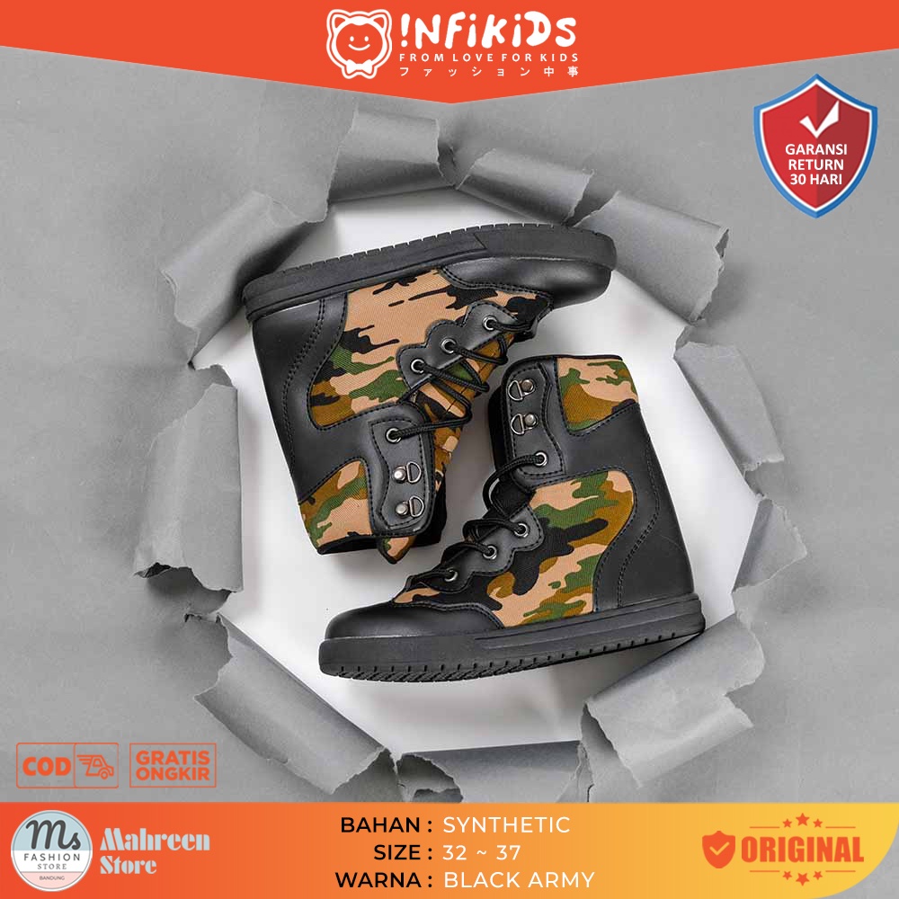 Sepatu Boots Army Anak Laki-Laki Original Infikids | KID 437