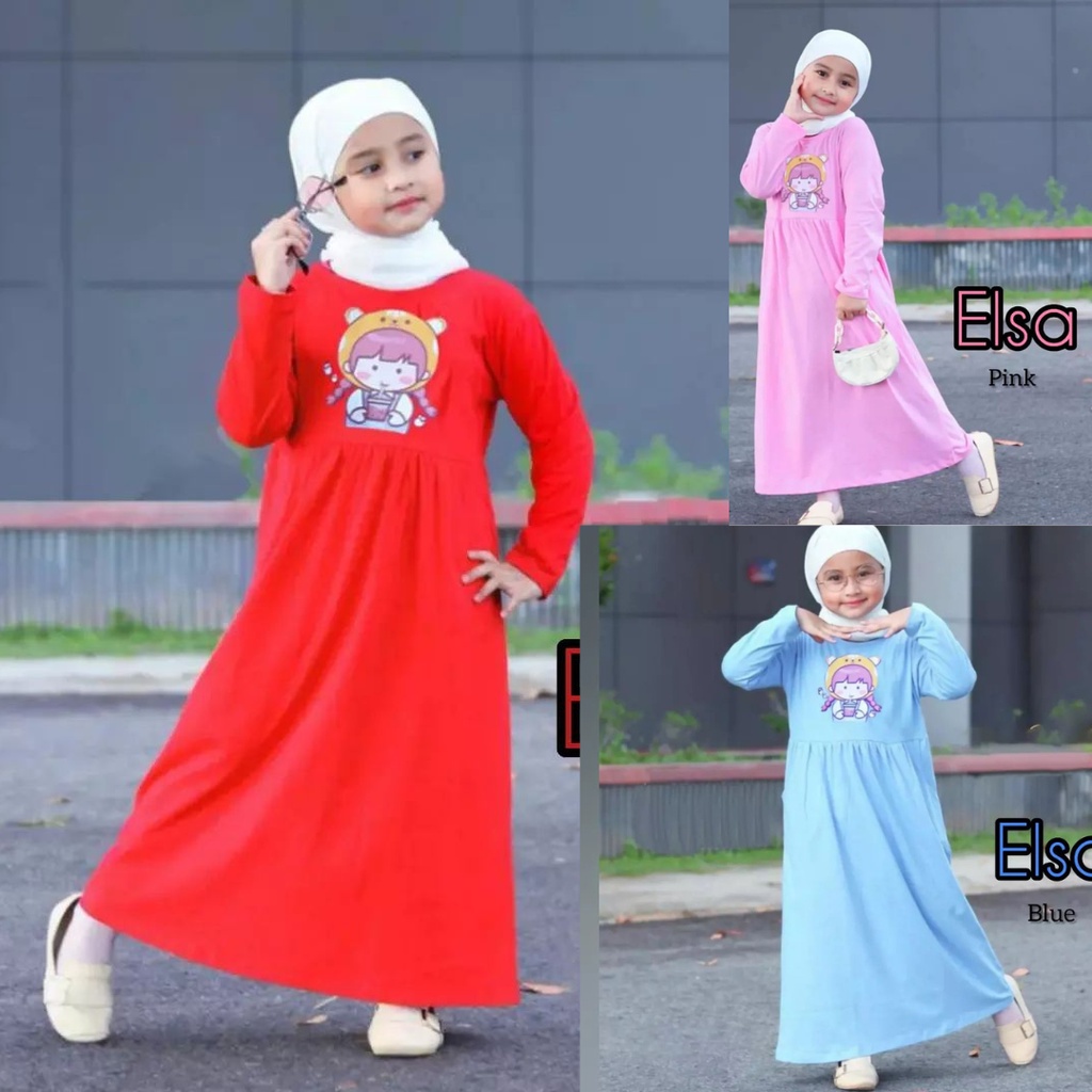 ELSA DRESS KIDS BAHAN KAOS KATUN COMBED 24s UKURAN M L XL DAN XXL MOTIF POLOS APLIKASI SABLON GAMIS ANAK TERBARU 2023 MIDI DRESS ANAK KOREAN STYLE LENGAN PANJANG BAJU KAOS ANAK KEKINIAN ATASAN ANAK BAHAN ADEM COCOK UNTUK SEGALA AKTIVITAS