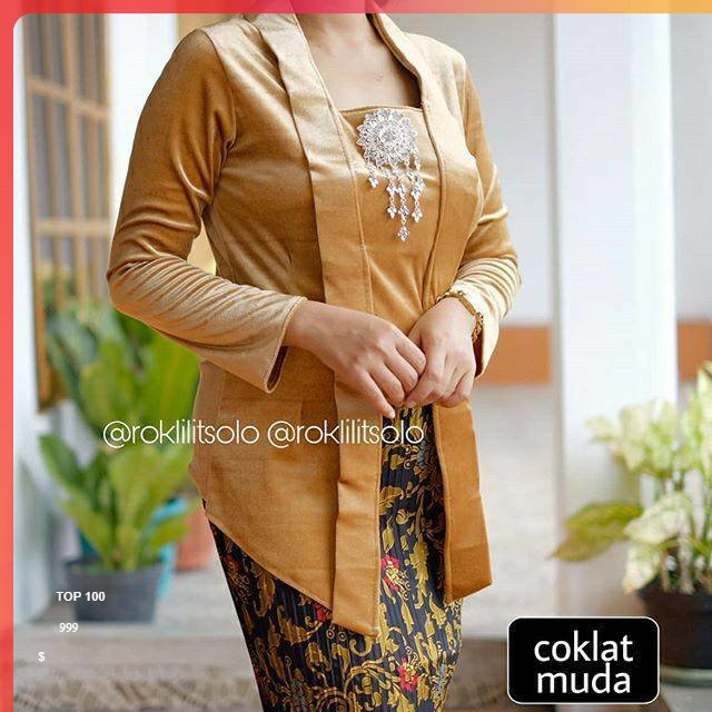kebaya kutubaru bludru polos / kutubaru klasik Kebaya Bludru