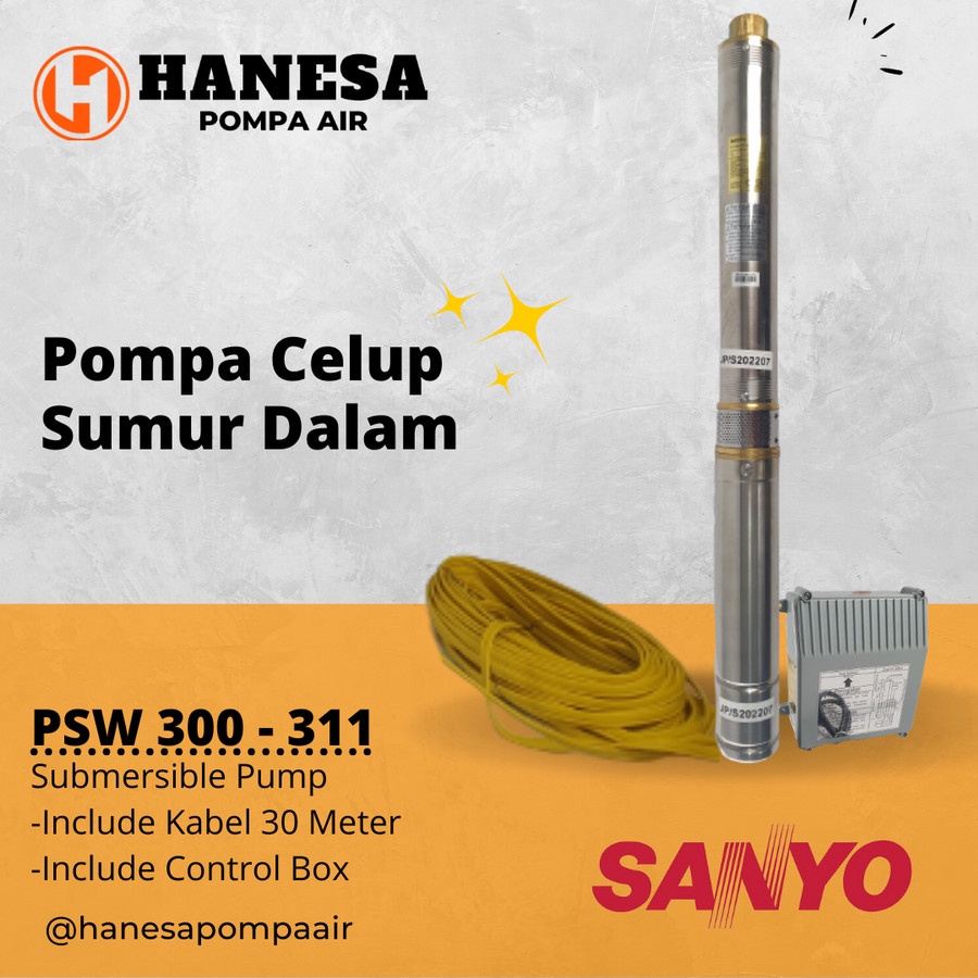 Sanyo PSW 300 - 311 Pompa Celup Sumur Dalam