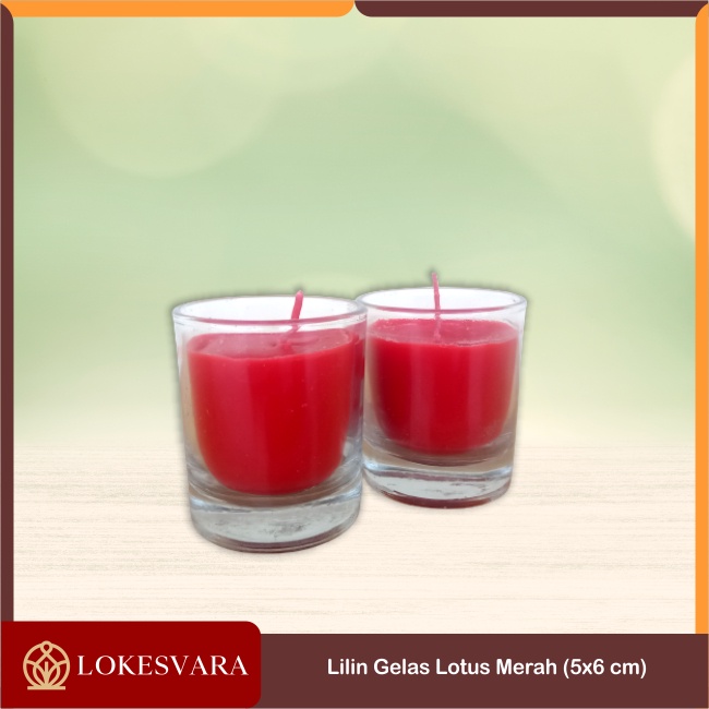 Lilin Candles Gelas Lotus Stearin Wax Dekorasi 5x6cm