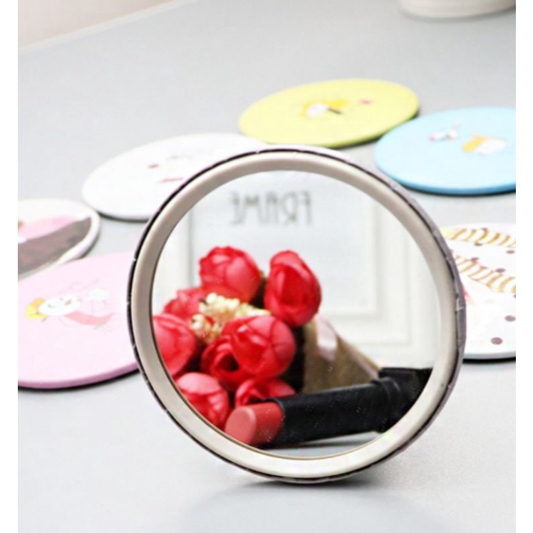 cermin saku bulat mini portable