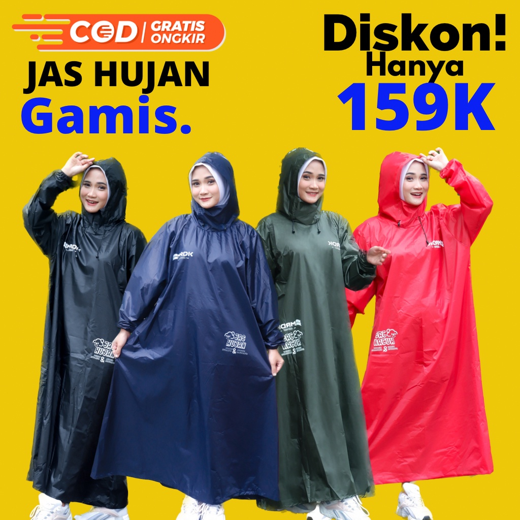 Jas Hujan Mantel Ujan Gamis Raincoat Wanita Pria Jumbo