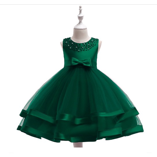 DRESS PESTA ANAK PEREMPUAN IMPORT / baju pesta anak tutu satin L5017 gaun bordIr IMPORT HIGH QUALITY