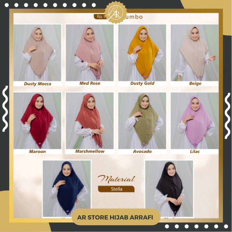 Hijab Arrafi AR 548 Hijab Jilbab Kerudung Bergo Terbaru Ori Jumbo