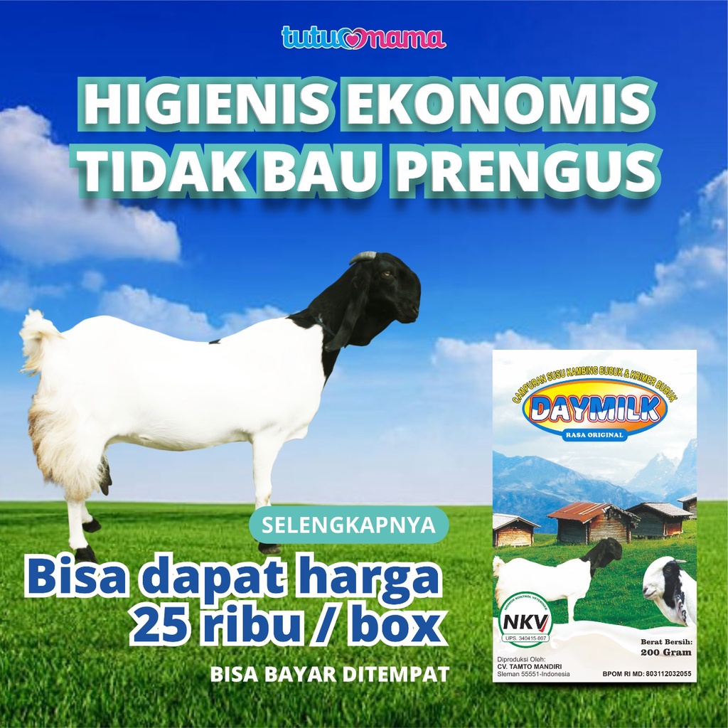 

DAYMILK - ORI 100% - 10 BOX - Susu Kambing Etawa - Rasa Original - Susu Kambing Bubuk - Halal - BPOM - COD