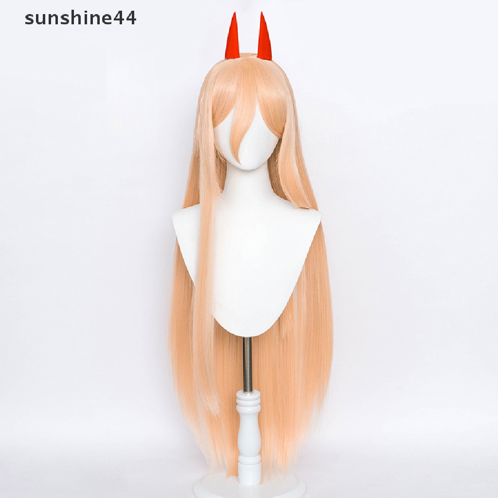 Sunshine Wig / Rambut Palsu Sintetis Panjang Model Anime Chain Man Makima Power Warna Oranye / Pink Untuk Cosplay