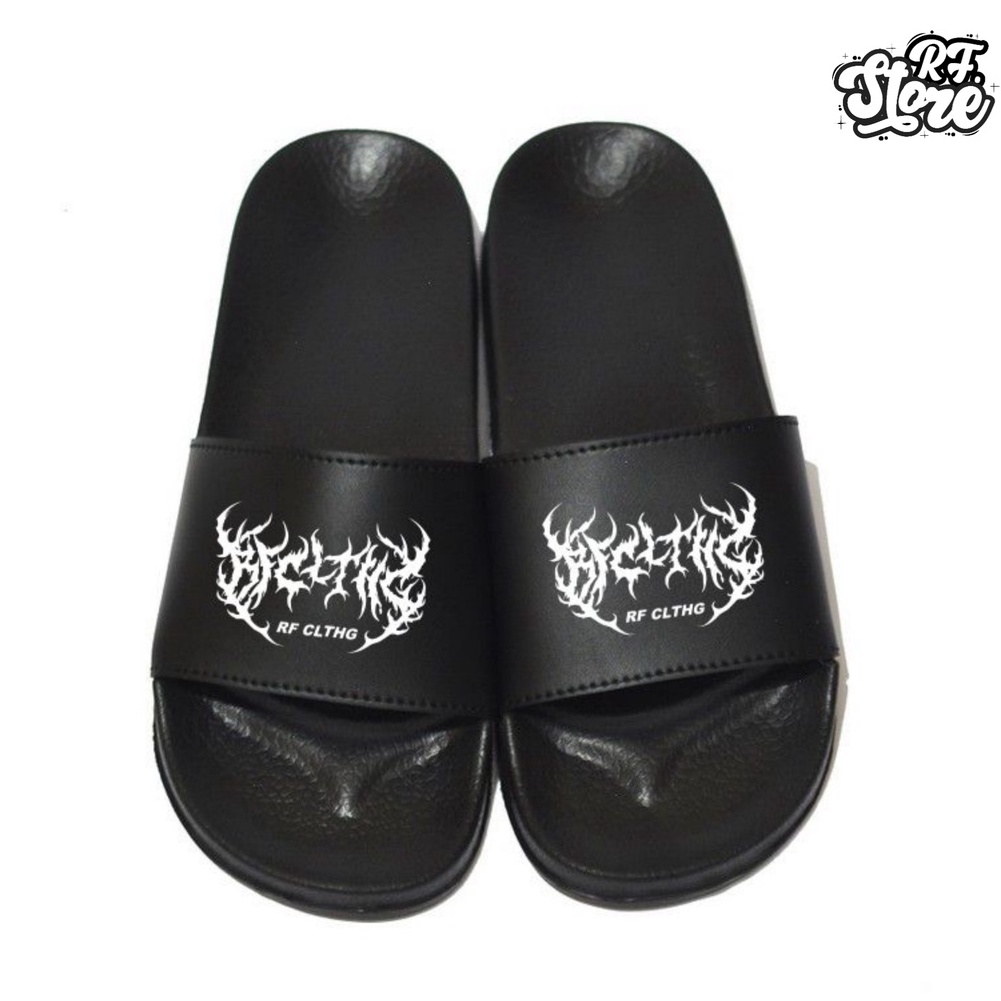 RF CLTHG SANDAL SLIDE RF CLTHG ORIGINAL TERBARU SENDAL SLOP HITAM TANPA LEM SANDAL SLOP PRIA DAN WANITA KEREN TERBARU SANDAL SLIP ON TERBARU SANDAL SLIDE MATERNAL DISASTER SANDAL SLOP FINETIC