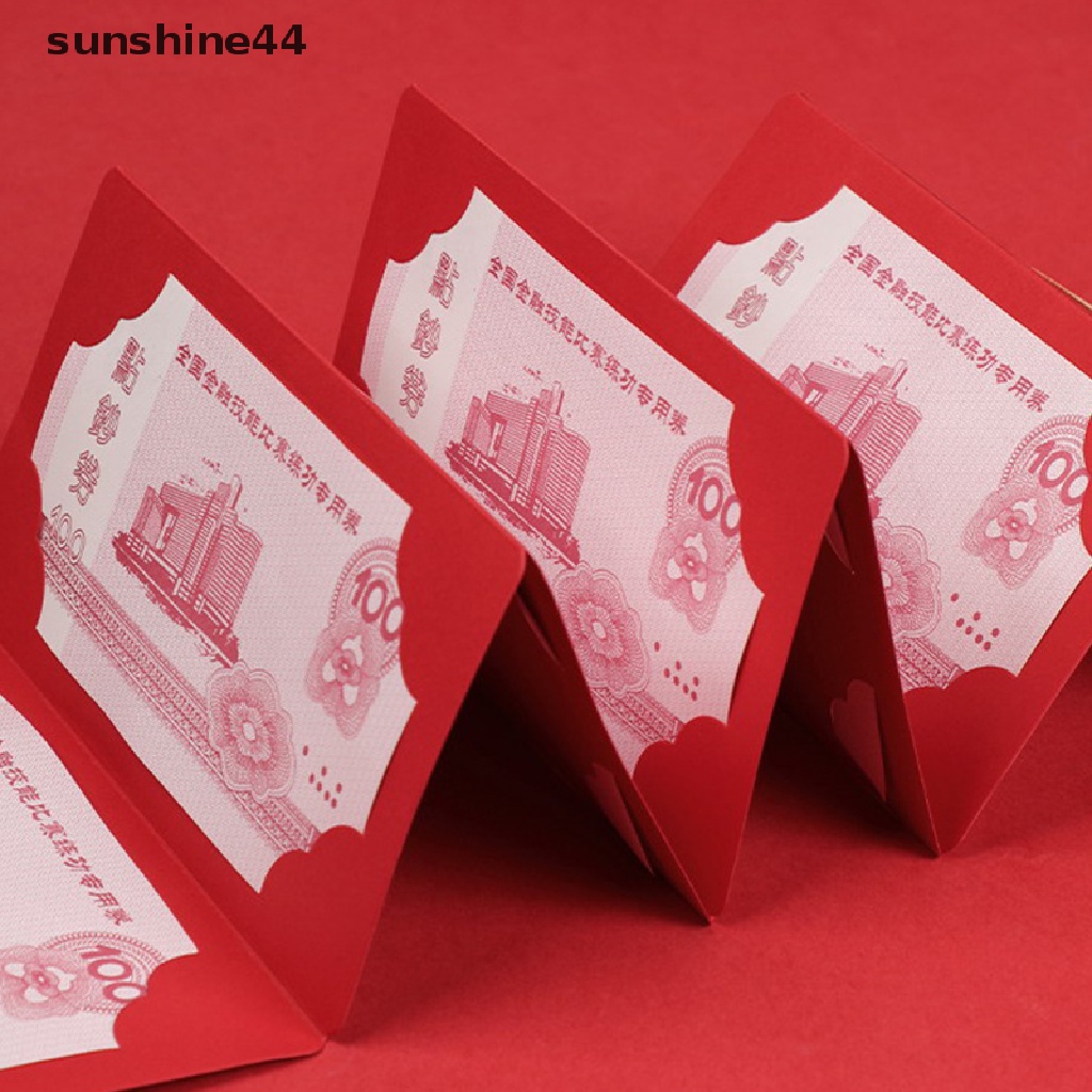 (Sunshine) Amplop Angpao Lipat Warna Merah Untuk Tahun Baru / Pernikahan / Ulang Tahun