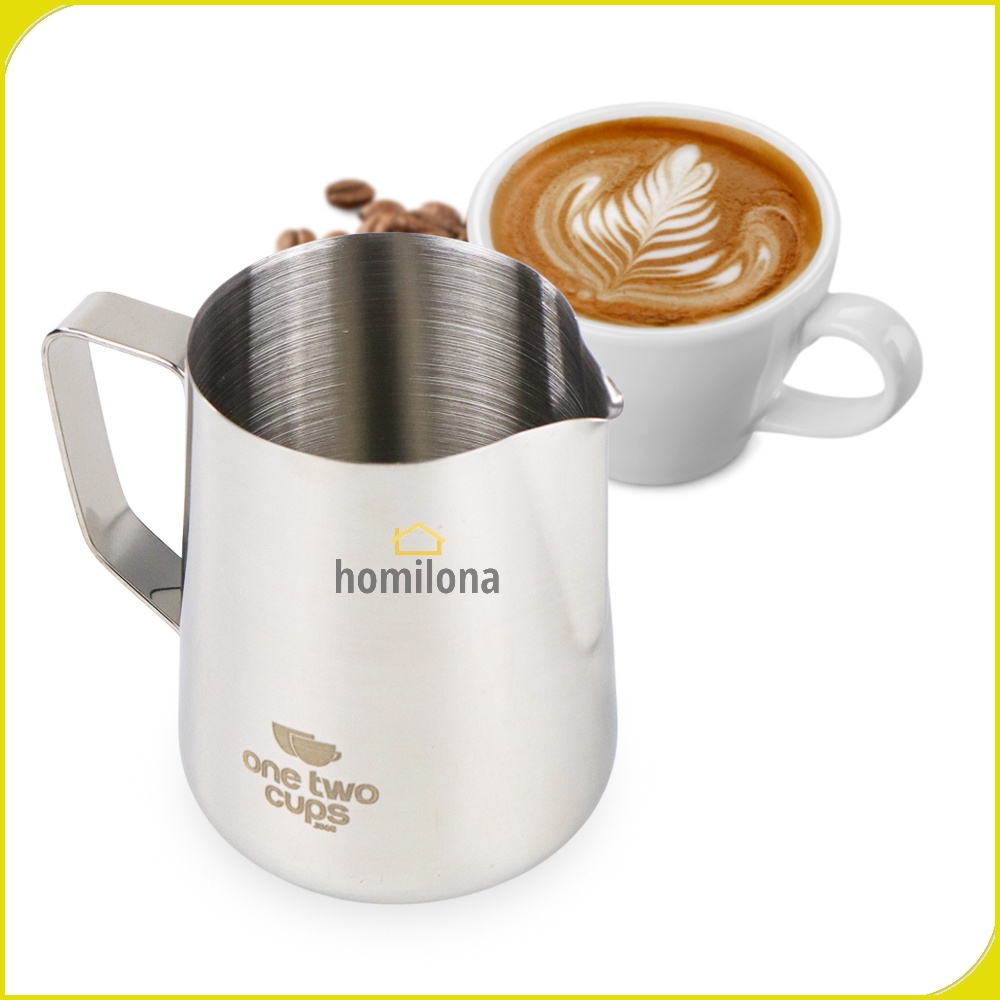 Gelas Milk Jug Kopi Espresso Latte Art Stainless Steel 600ml atau 900ml One Two Cups J068 Silver