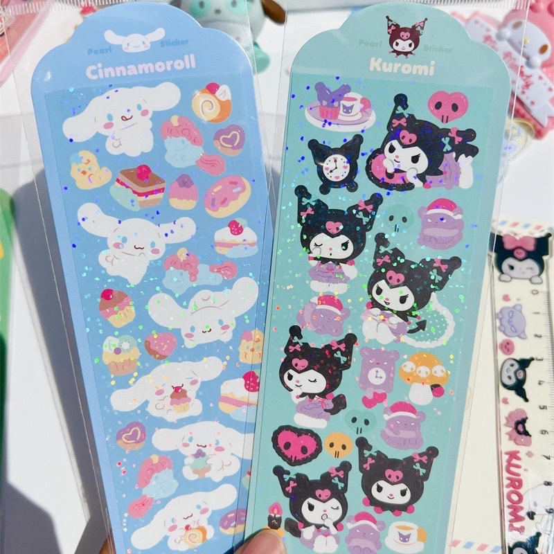 Stiker Hello Kitty Sanrio Glitter Untuk Jurnal Sticker Deco Dekorasi Gambar Blink blink Cinnamoroll My Melody Kuromi Cinamorol Cinamoroll Cinnamonroll Kawaii