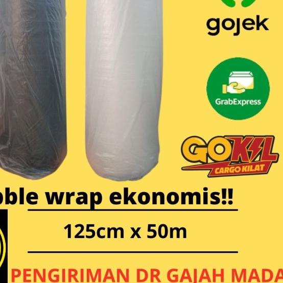 

buble bubble wrap roll ekonomis 125cm x 50m - bening, 2,4kg