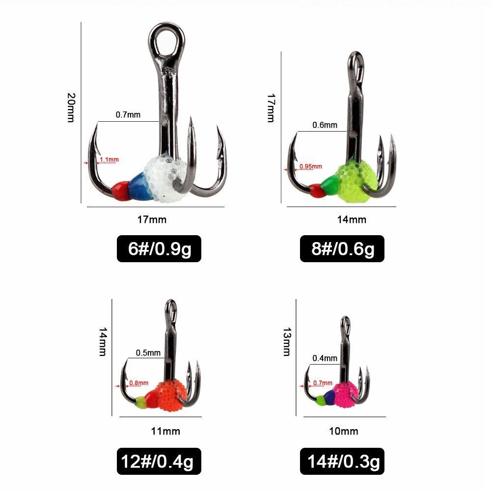 Preva 5pcs Kait Pancing Es Panas Musim Dingin Umpan Tenggelam Carbon Steel