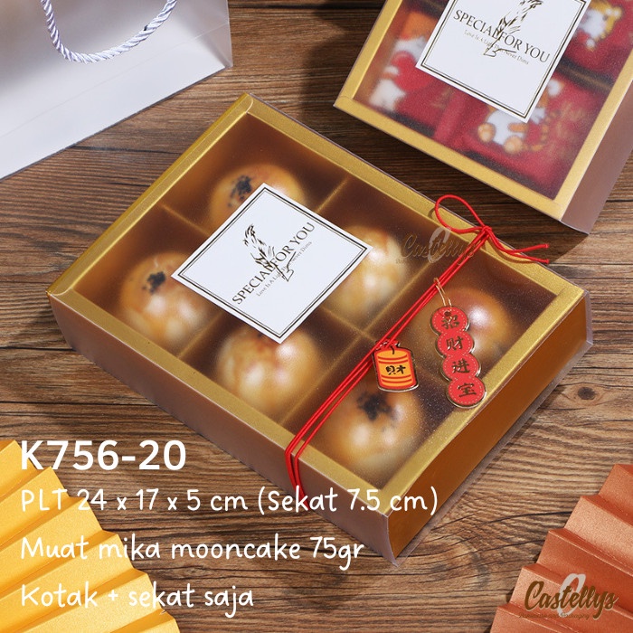 

Kotak Box K756-20 Gold Mooncake 75gr Pia Bulan Kue Kering Cookies dll