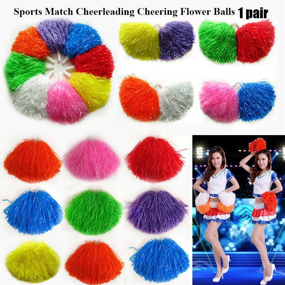 TOP 1pasang Cheerleader Pompom Double hole handle Mewah Lomba Bunga Penghias Pesta Tari