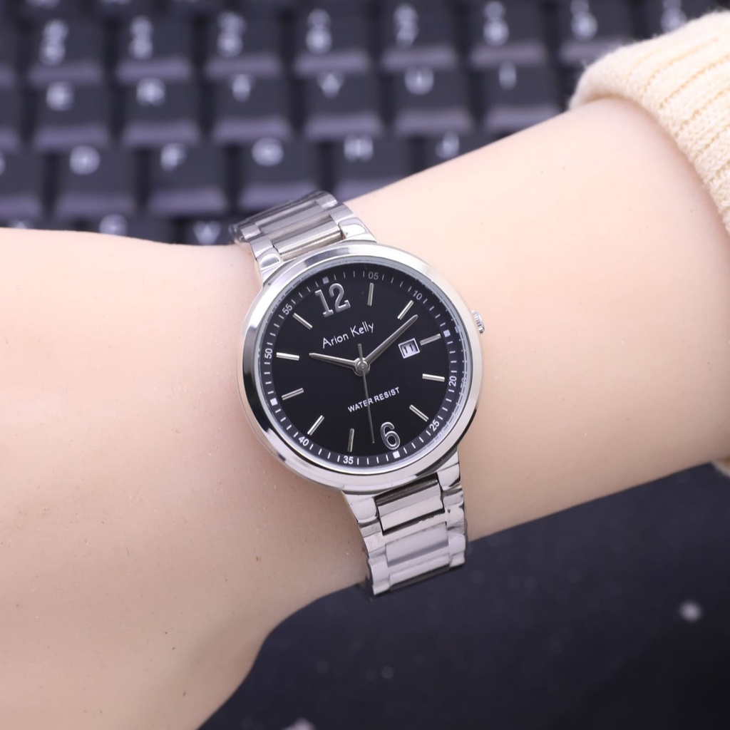 Grosiran Jam Tangan Wanita Arion Kelly 3503TL Analog Strap Stainless Steel Tanggal Aktif Free Baterai Cadangan