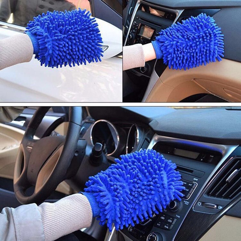 Yamata Wash Mitt Sarung Tangan Lap Cuci Mobil dan Motor Bulu Microfiber Serbaguna 2 In 1 Sarung Tangan Pembersih Mobil Tebal Sarung Tangan Sikat Penyerap Pembersih Detailing Anti bakteri