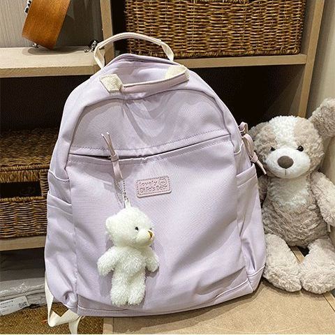 sera vintage girl heart canvas backpack female ins wind college bag versi Korea Harajuku ulzzang waterproof