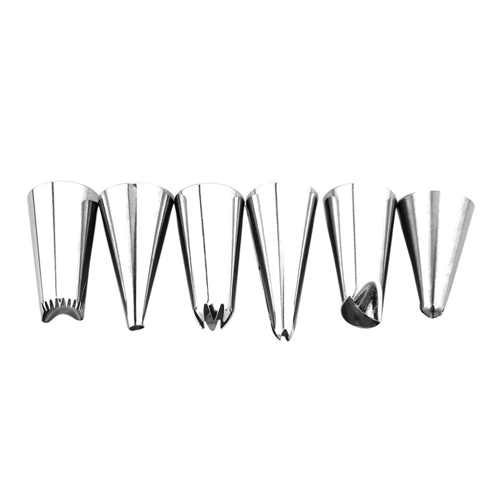 8pcs Pastry Bag Dekorasi Kue Nozel Set Stainless Steel Pastry Nozzle