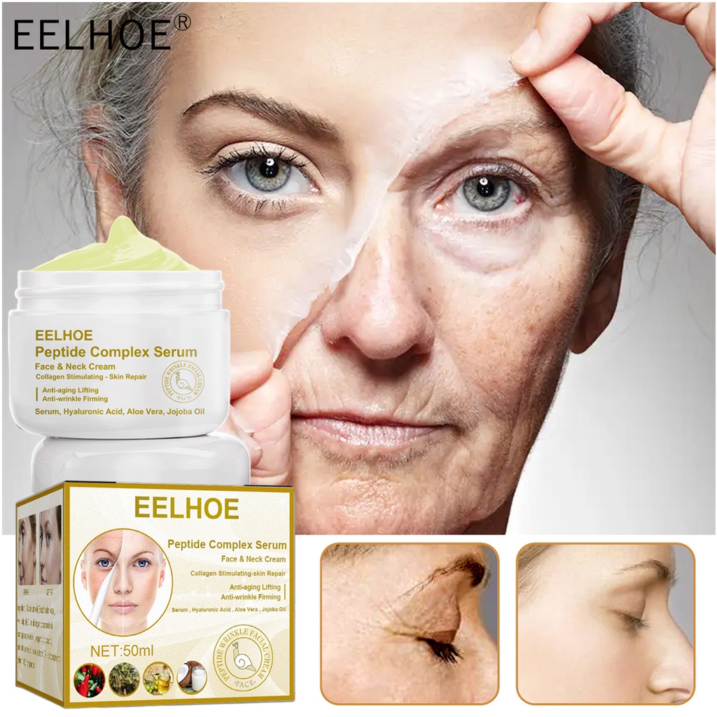 EELHOE Peptide Complex Serum Face Neck Cream Collagen Skin Repair Anti aging Anti wrinkle Collagen Krim Wajah 50ml
