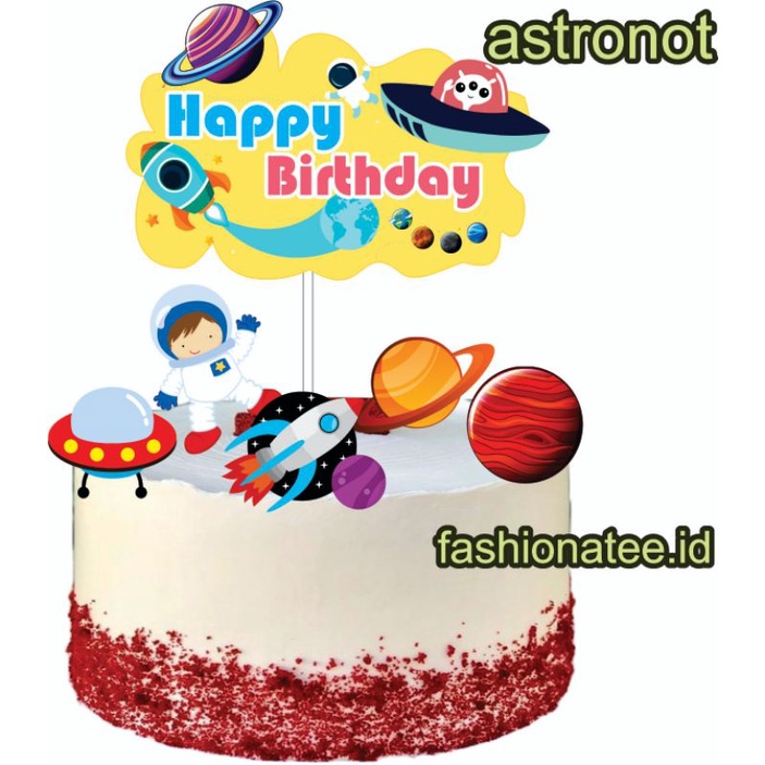 Cake topper astronot hiasan kue ultah happy birthday medan