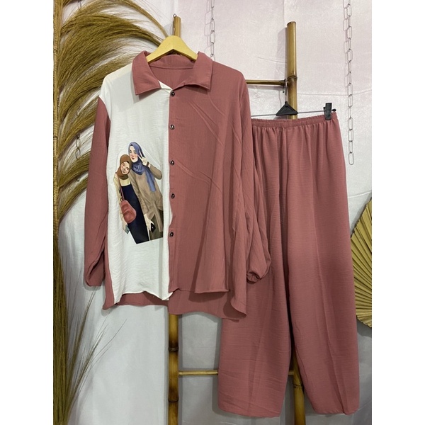 ELIZA SETELAN CRINKLE SABLON LD 120 || SETELAN CRINKLE VIRAL LD 120