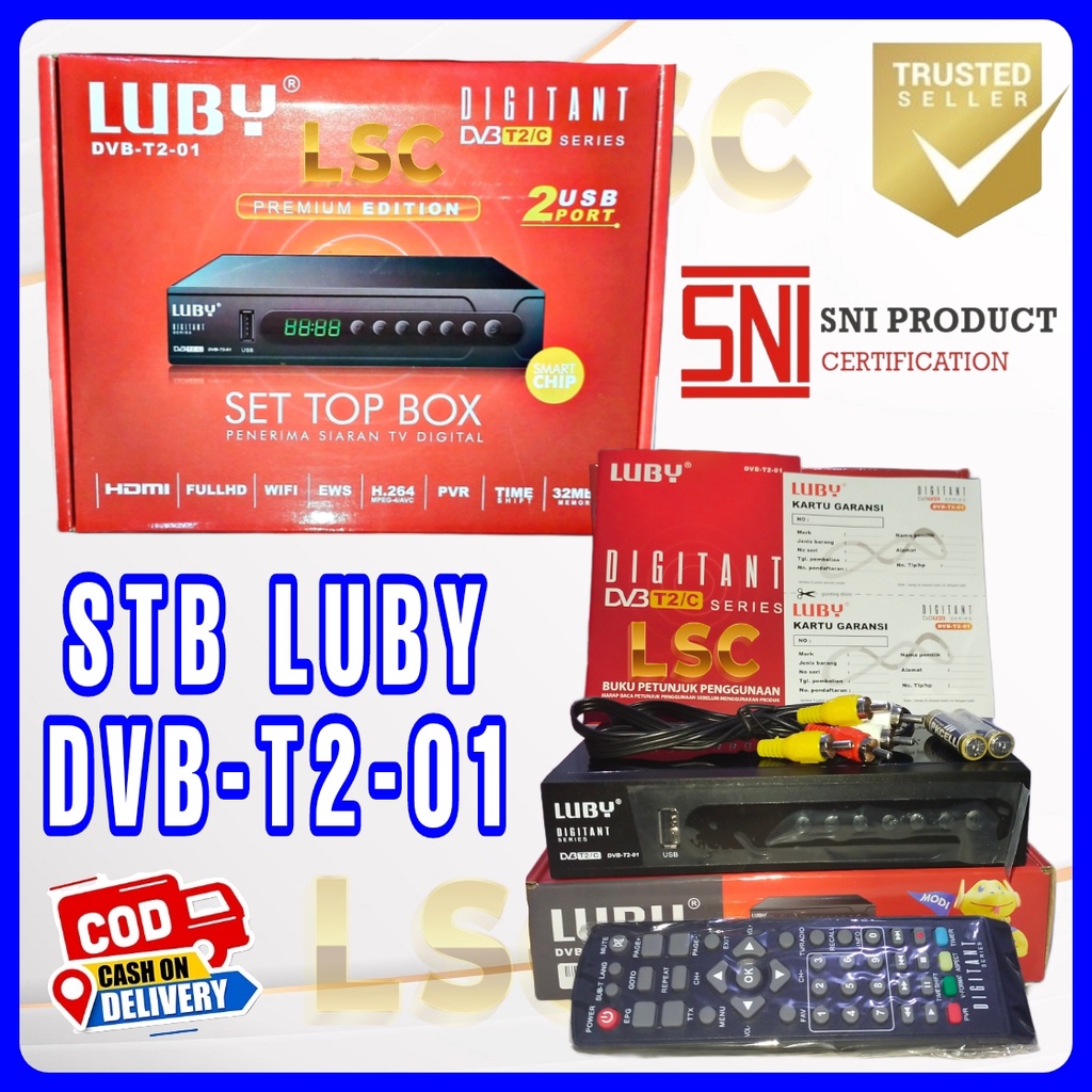 STB Luby DVB-T2-01 ,T2-02 , T2-03 set top box Siaran TV Digital Full HD
