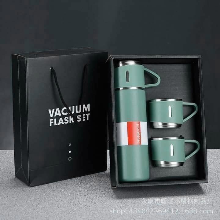 Set Termos Sultan 3 in 1 / Set Termos Mini Vacuum Flask 500 ML / Termos Stainless Steel SUS304 Anti Korosi / Termos Cangkir 3in1