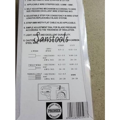 tang kupas kabel Prohex Germany / cable wire stripper pengupas tajam