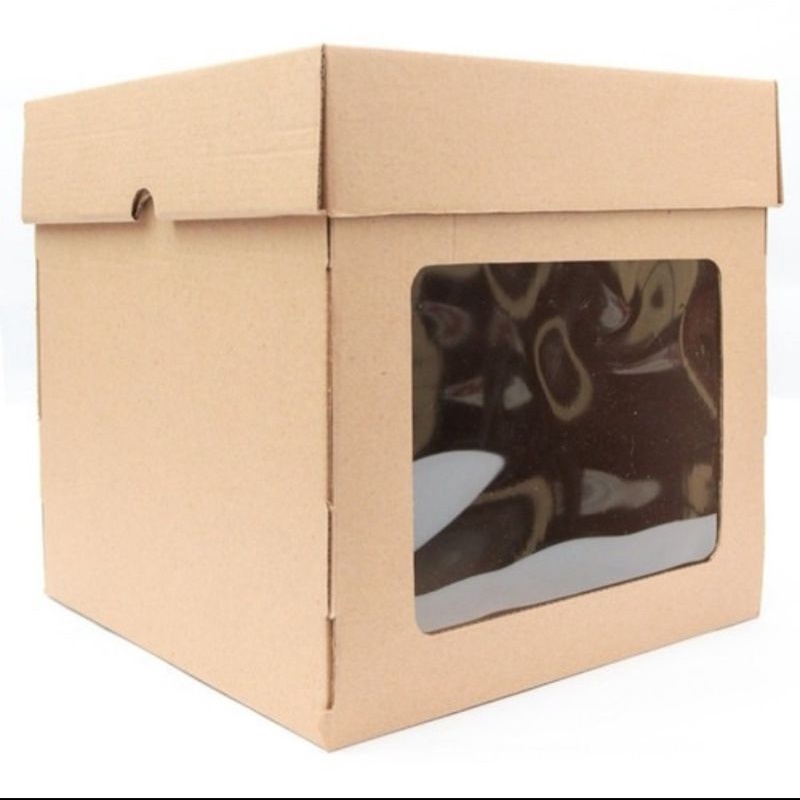 brown box corrugated cake box 25cm 30cm 40cm kotak kue polos coklat