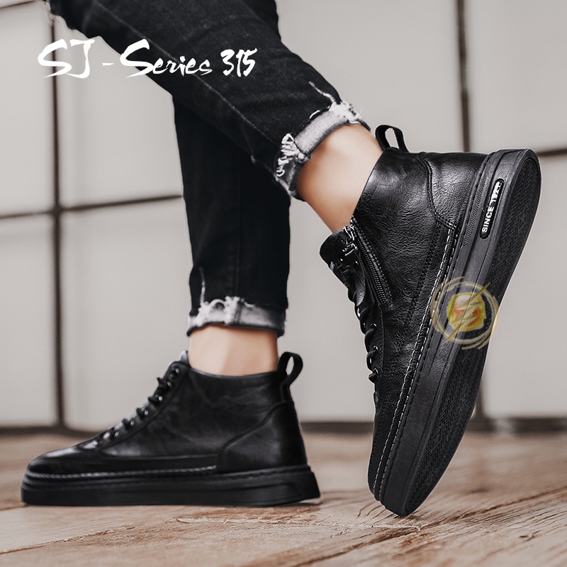 [OOS] Sepatu Sneakers Pria Fashion Boots Cakep Dengan Resleting Kualitas Import Premium -315