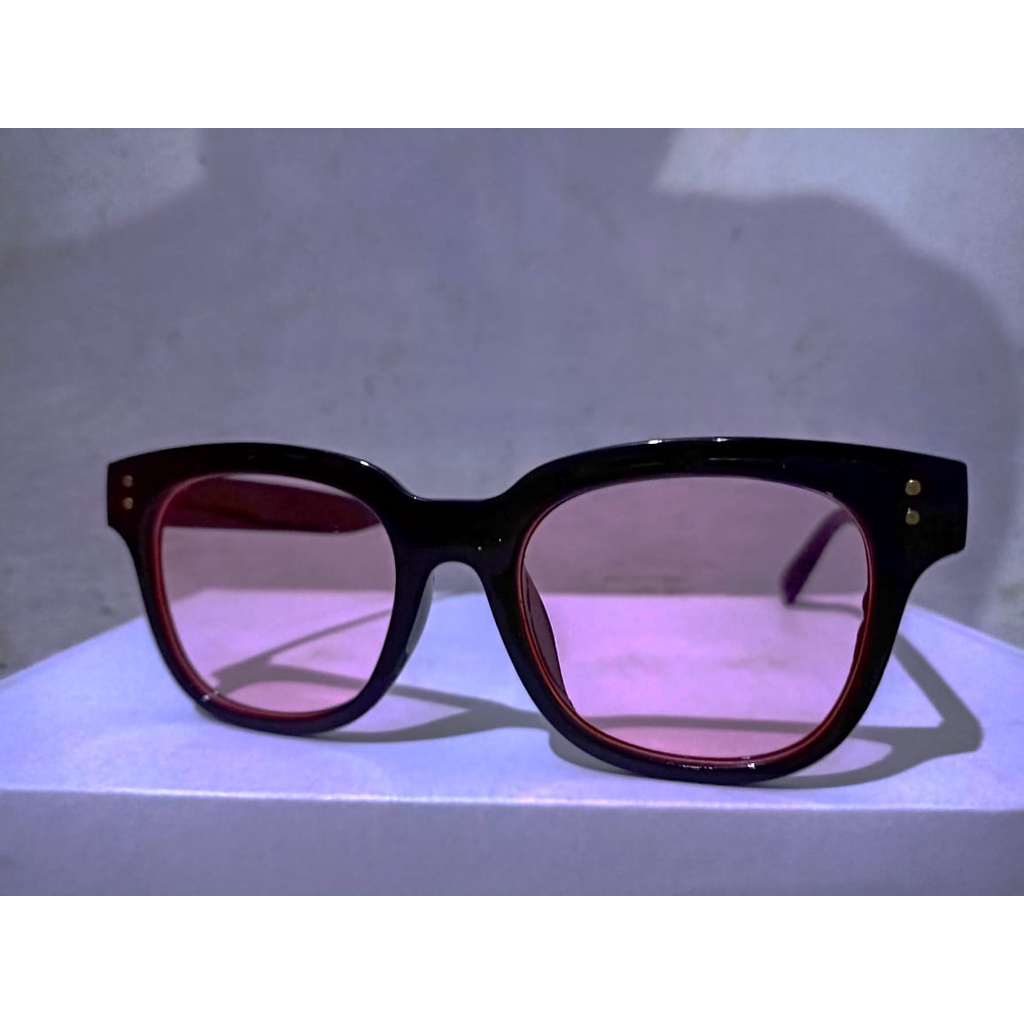 Kacamata Hitam Wanita Pria Lensa Sunglasses Korean Fashion Small Candy Color Import-PINK