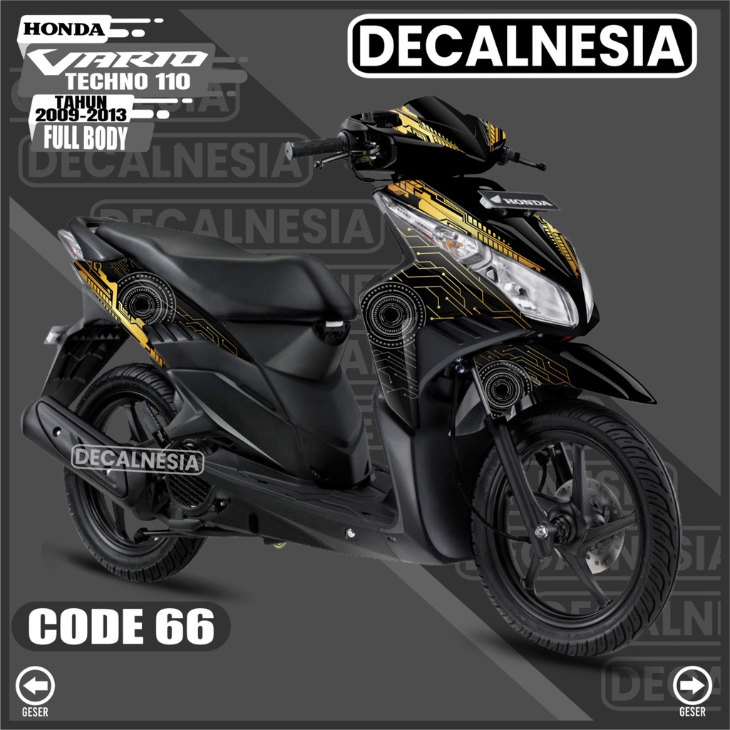 Decal Vario Techno 110 Full Body Stiker Karbu 2009 2010 2011 2012 2013 Sticker Motor Honda Aksesoris