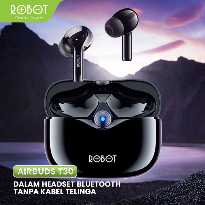 HEADSET TWS ROBOT T30 BLUETOOTH  AIR BUDS~ ORIGINAL