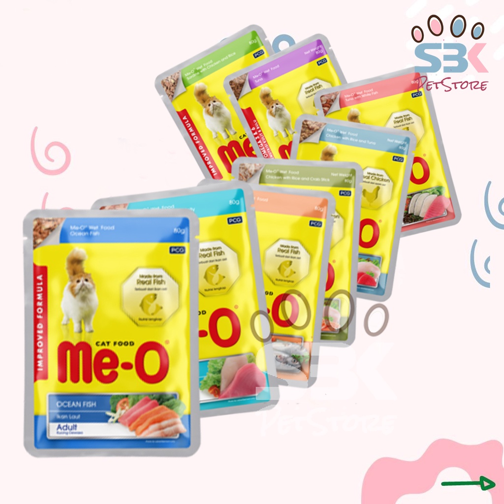 Meo Pouch 80gr Wet Food Makanan Kucing Basah Me-O