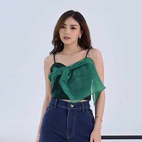 Tied Top Organza Niel Atasan Blouse Wanita