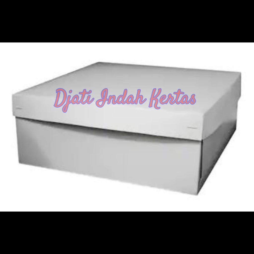 ( Kardus ) Dus Snack/Dus Nasi Polos Warna Putih Uk. 22 x 22 x 9 COTID ( ECER/PER PCS )