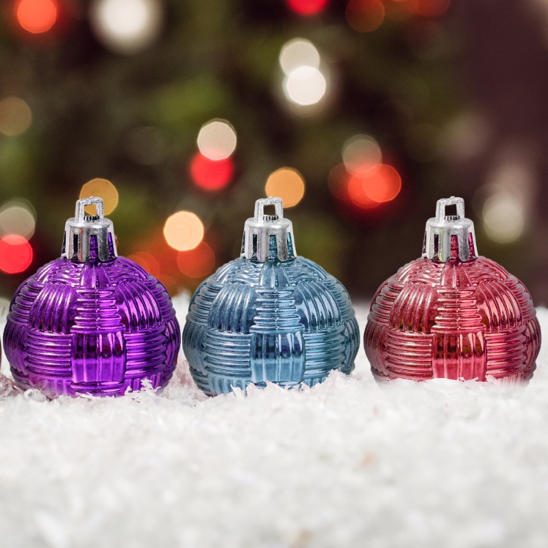 6pcs Ornamen Bola Gantung Warna-Warni Ukuran 4cm Untuk Dekorasi Pohon Natal