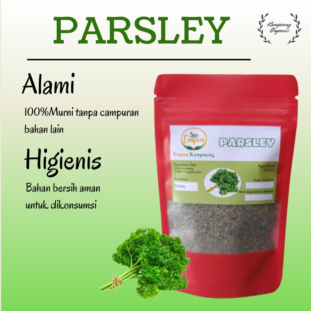 

Daun Parsley Flakes Peterseli Kering Organik Mpasi Dried Leaves Bumbu Dapur Masak Masakan Rempah Herbal Asli Alami Murni